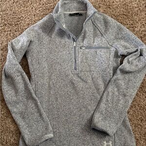 Under Armour Gray Zip Up Sweater Fleece Quarter-Zip